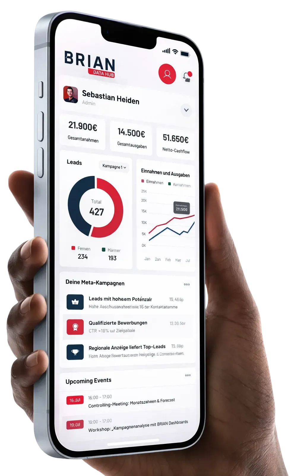 BRIAN App auf Smartphone